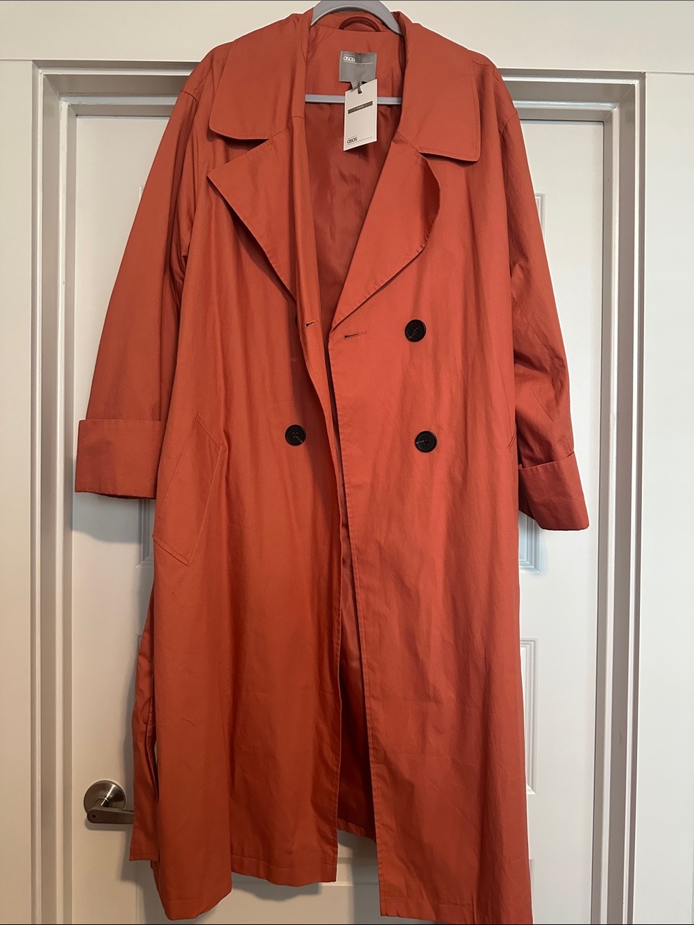 ASOS Orange Double-Breasted Trench Coat
